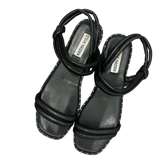 Steve Madden Black Jeeana Sandals Size 8.5 - Picture 1 of 6